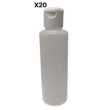Lot de 20 Flacons transparent vide de 125 ml, avec capsule réductrice, spécial huile de massage, soin du corps et soin visage