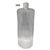 Lot de 50 Flacons PETG Crytal vide de 1000 ml, avec capsule réductrice, spécial huile de massage, soin du corps et soin visage