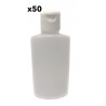 Lot de 50 Flacons PEHD transparent vide de 100 ml, avec capsule réductrice, gel hydroalcoolique, huile de massage...