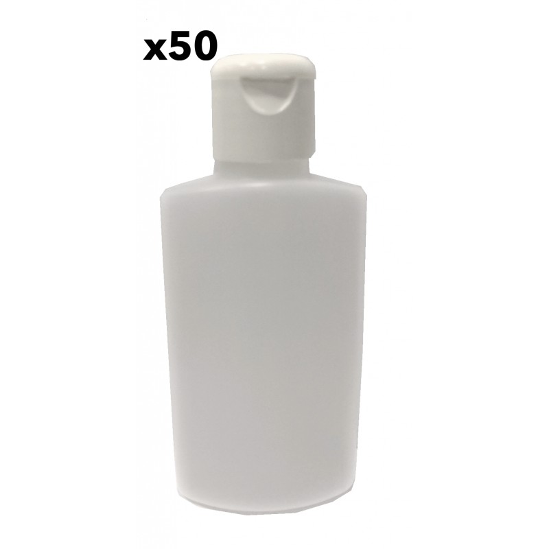 Flacon plastique de 100ml vide avec bouchon gicleur (vendu par 50)