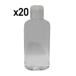 20 Flacons transparents vides de 150 ml, avec bouchon réducteur, spécial Conditionnement Gels et huiles