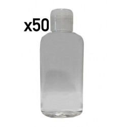 50 Flacons transparents vides de 150 ml, avec bouchon réducteur, spécial Conditionnement Gels et huiles