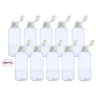 200 Flacons ovale transparent de 100 ml, avec bouchon reducteur Flip Top, pour conditionner le gel hydroalcoolique