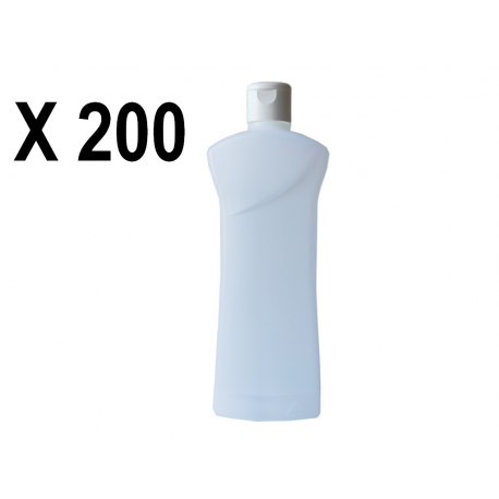 Lot de 200 Flacons PEHD transparent vide de 1000 ml, avec capsule réductrice, spécial huile de massage, gel hydroalcoolique