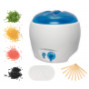 Kit épilation pro avec chauffe cire 400ml + 4 sachet de 100g de perles de cire+ 5 Collerettes + 10 spatules en bois,