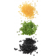 Perles de cire à épiler pelable couleur mixte : Noir, Vert et Jaune Miel, épilation sans bande - 3 sachets de 1000gr, soit 3 KG