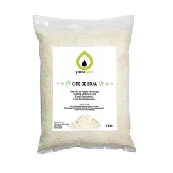 Cire de soja Blanc 1KG PURESPA, pour fabriquer Bougies et Bougies de Massage