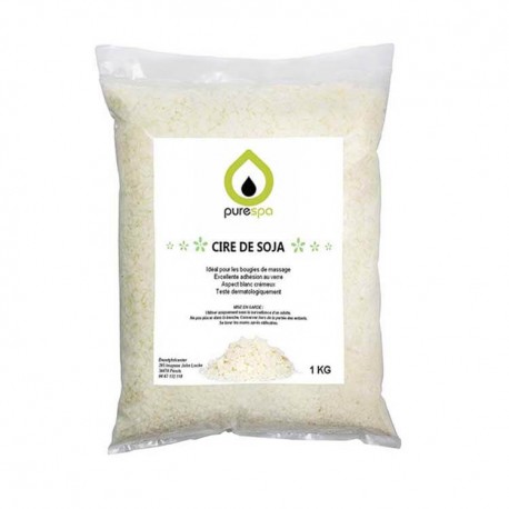 Cire de soja naturelle pour fabrication de bougies écologique 1 kg - Blanc